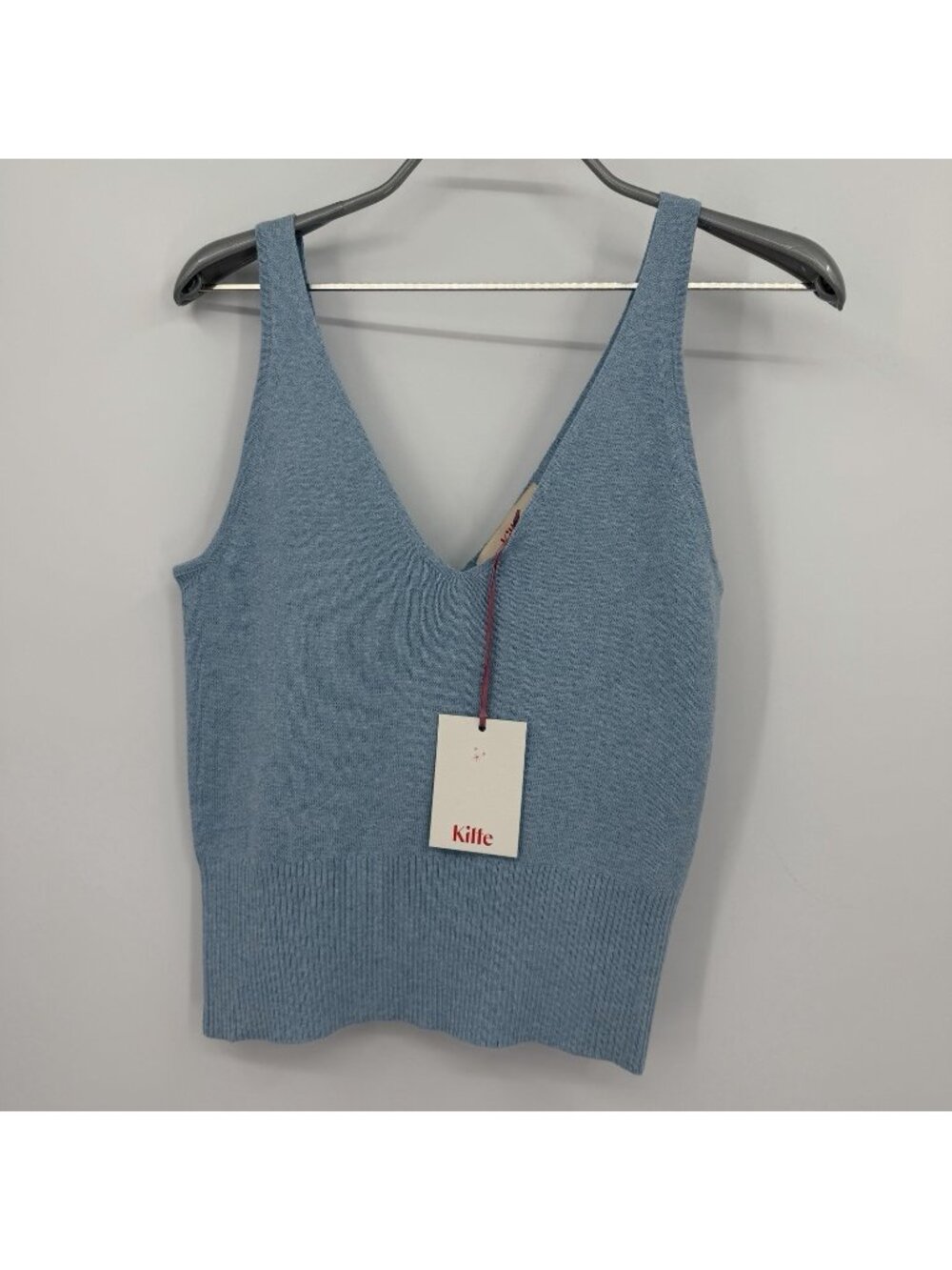 Kilte Collection Rei Tank in Light Blue Cotton-Cashmere size 1/S V-Neck Top